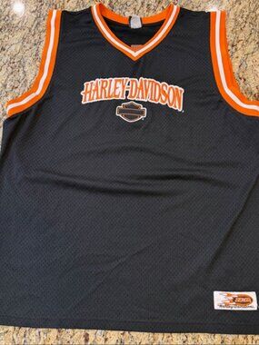 🏍️ VTG Harley-Davidson Mesh Basketball Jersey Tank Mens Large Biker Roeder Ohio